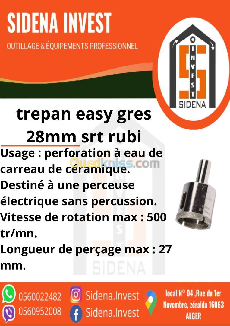 Trépan easy gres 28 mm SRT RUBI