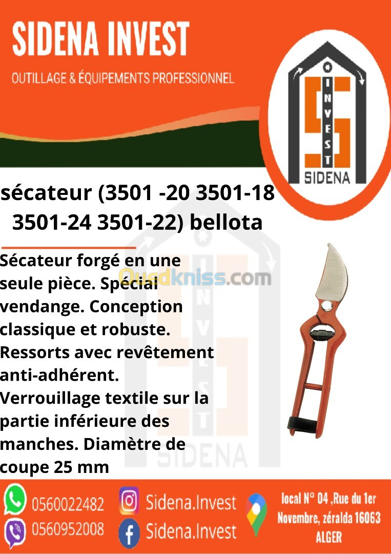  secateur 3501-24 3501-20  3501-18  3501-22  bellota