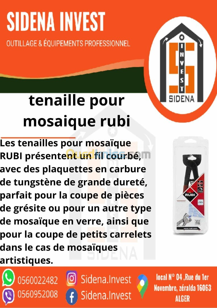 Tenaille pour mosaïque RUBI