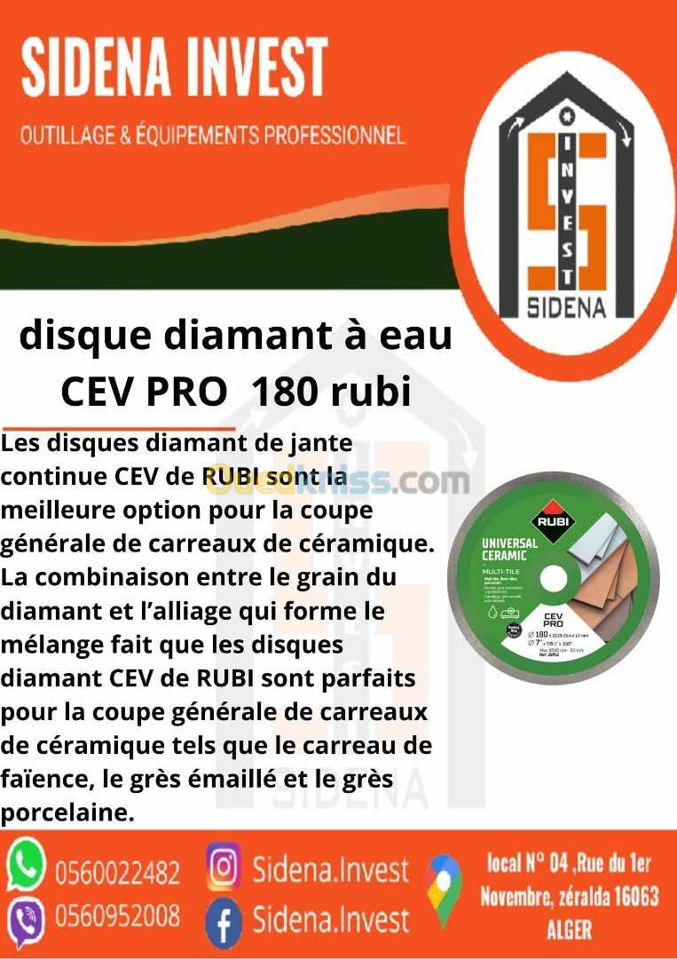 disque diamanté à sec csv super pro 230 mm RUBI