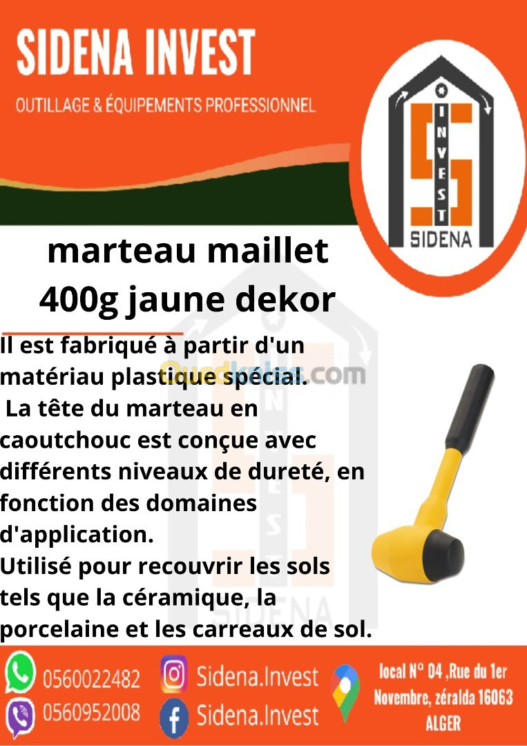 Marteau Maillet 400 G Jaune DEKOR