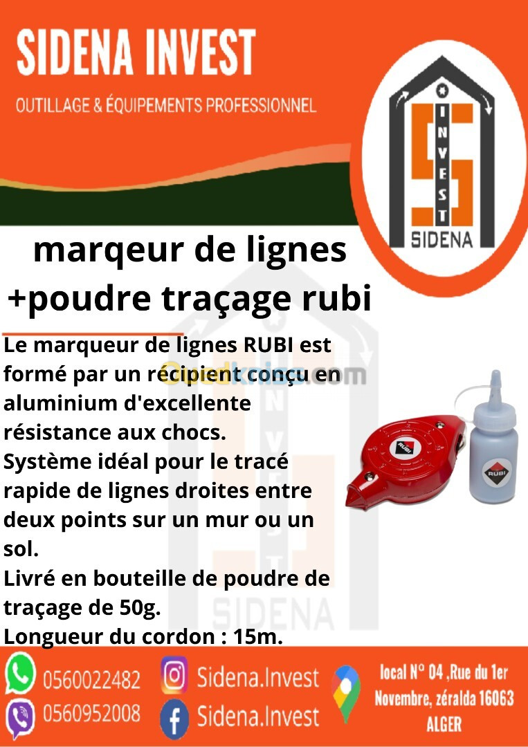 RUBI MARQUEUR LIGNES+POUDRE TRACAGE RUBI 