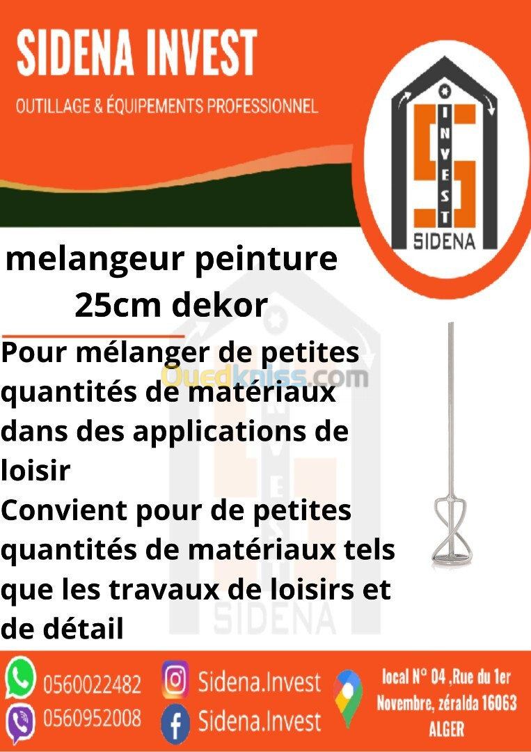 melangeur peinture 25 cm dekor 