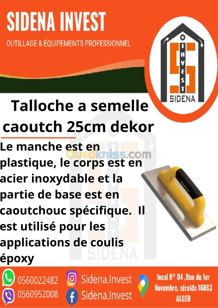 Taloche A Semelle Caoutch 25 Cm  DEKOR