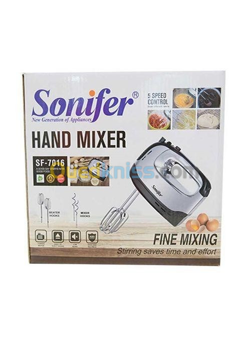 Sonifer Batteur À Main 2en1 a 5 Vitesses 200W