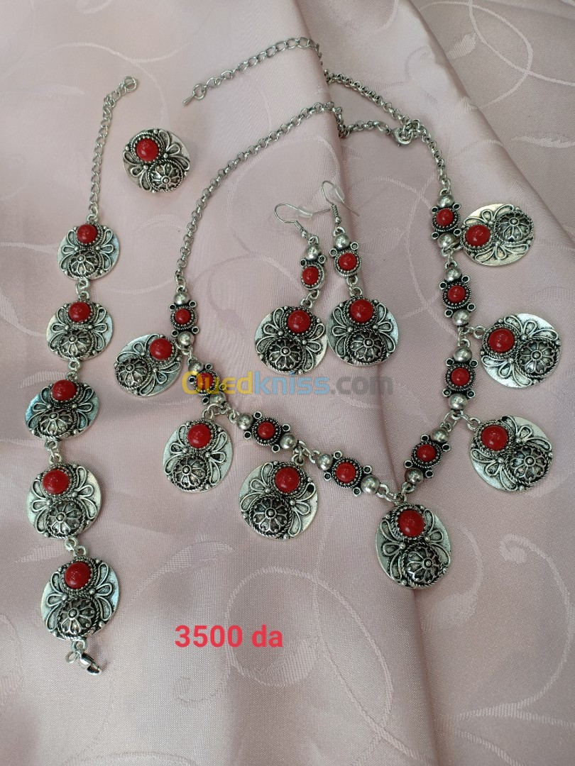 طاقم حلي قبائلي فانتيزي parure bijoux kabyle fantaisie garantie 