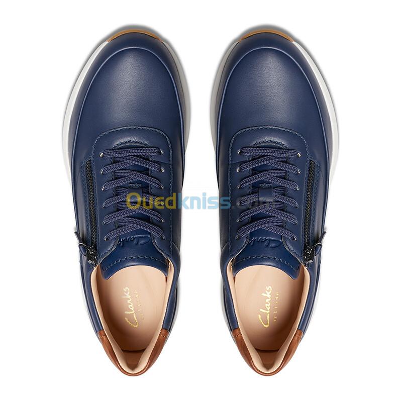 CLARKS Tivoli Zip Navy Leather