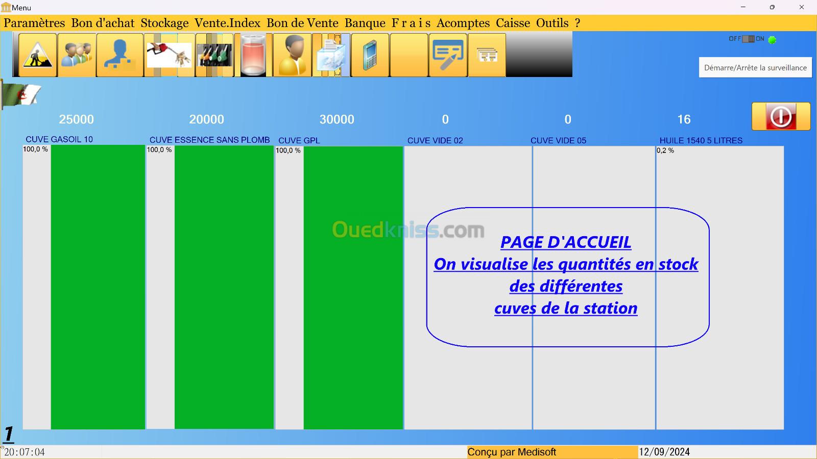 LOGICIEL POUR GESTION D'UNE STATION SERVICE 