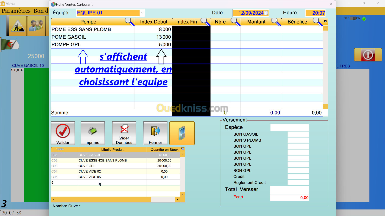 LOGICIEL POUR GESTION D'UNE STATION SERVICE 