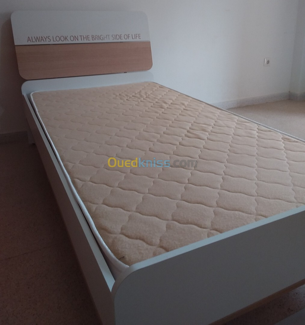 Grand Lit Ado avec matelas, Une Place, 1mx2m, Importation, Premier Choix