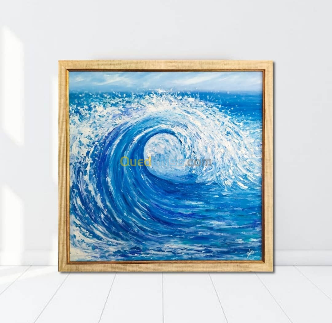 Vague De La Mer, Tableau À L'huile encadrée, Portrait d'une vague de mer