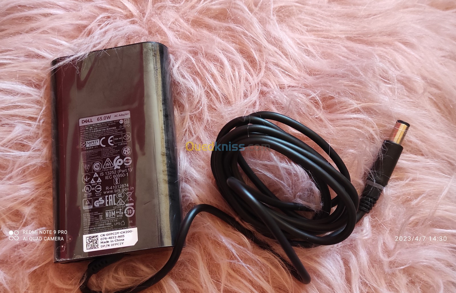 Chargeur ORIGINAL DELL 65 W pour pc portable 