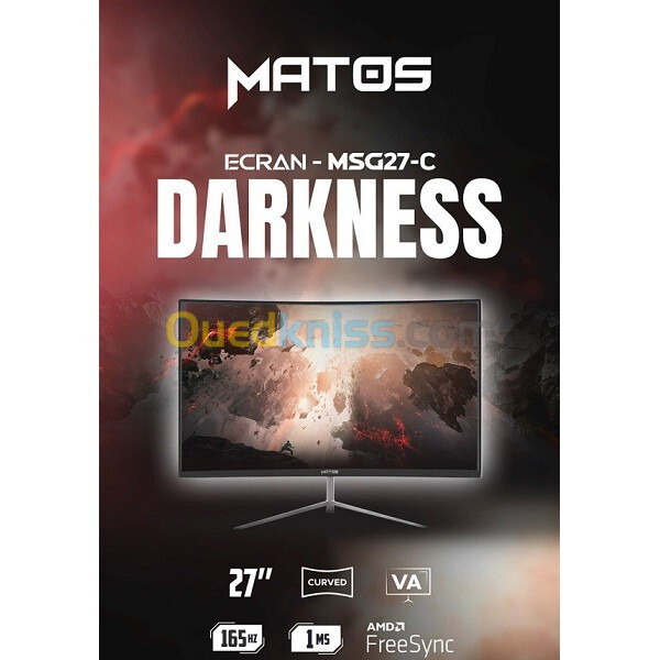 ECRAN MATOS DARKNESS MSG27-C 27" 165Hz 1Ms CURVED