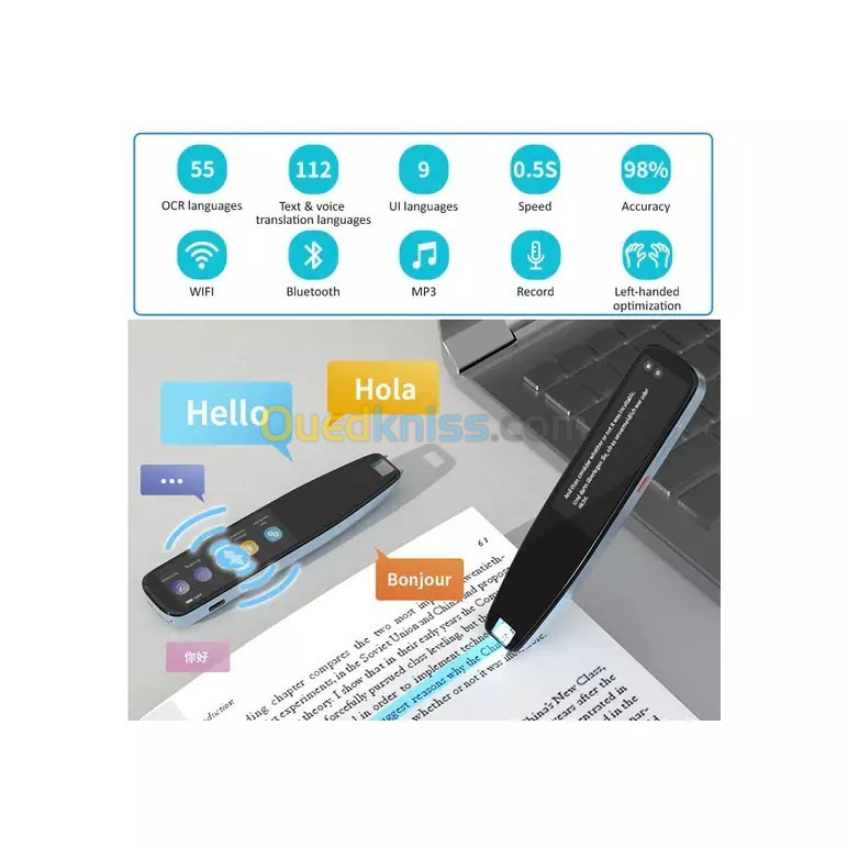 Stylo lecteur Scanner et Interprète pour 112 Langues avec Capacité de 16 GB