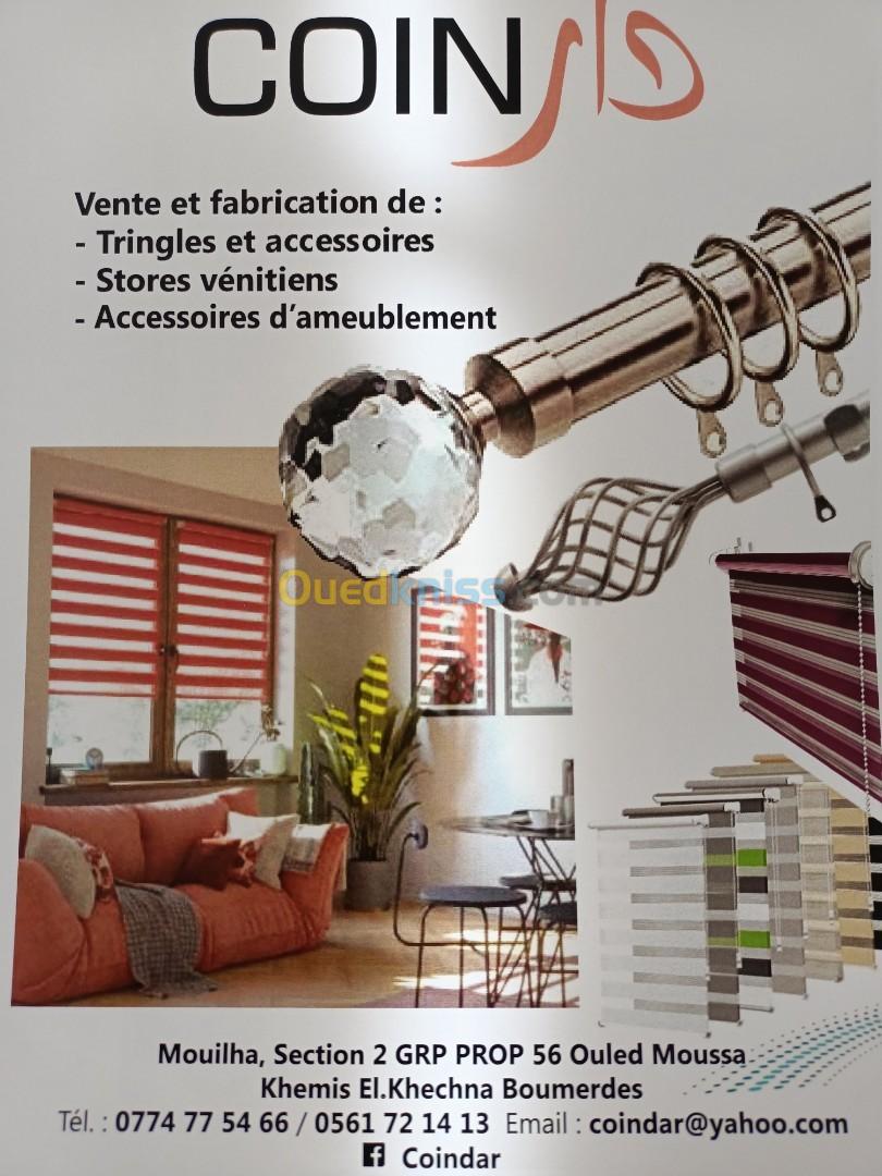 Tringle et accessoires d'ameublement