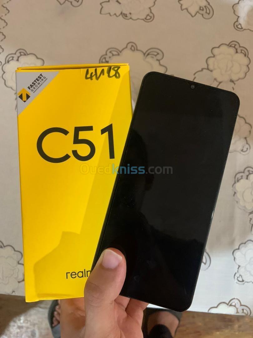 هاتف ريلمي جديد خادم شهر استعمال خفيف بالكارطونة Realme c 51