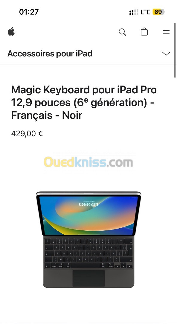 Clavier Apple Magic Keyboard Original Pour iPad Pro 12.9 Pouces