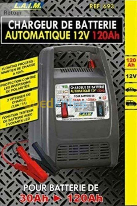 CHARGEUR BATTERIE AUTOMATIQUE (10A) 12V/30AH - 120AH