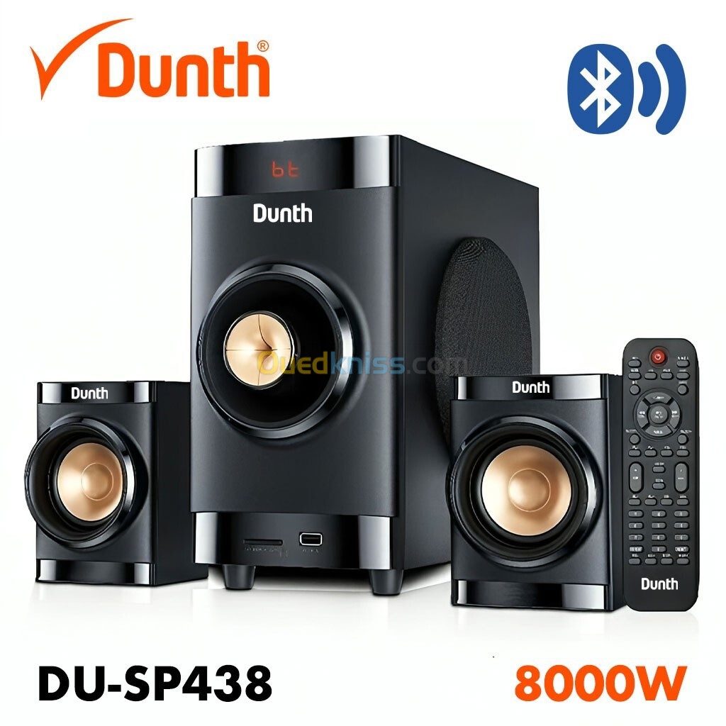 Haut Parleur Multimédia 2.1 BT/AUX/USB/FM radio DUNTH DU-SP438 