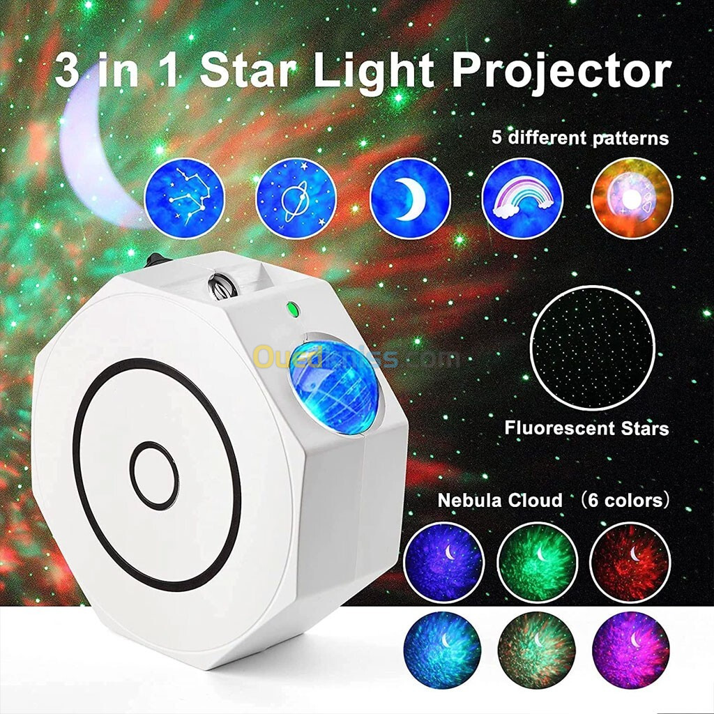  Projecteur Octagon Galaxy Night Light avec Bluetooth intégré