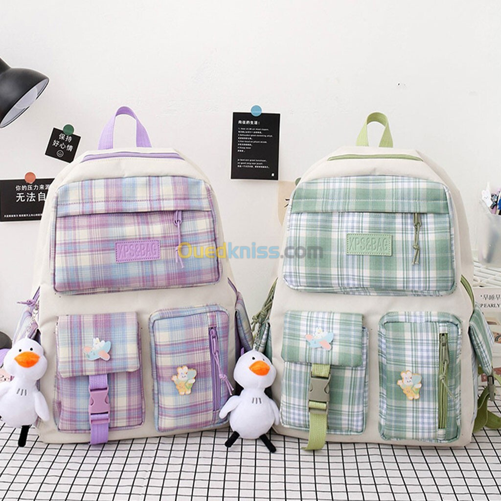 Sac À Dos Scolaire Tendance XPS Marguerite 4pcs en Tissu pour Adolescents Et Filles