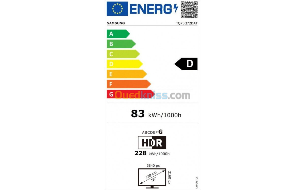 SAMSUNG 75 TQ75Q72DAT EUROPEEN 