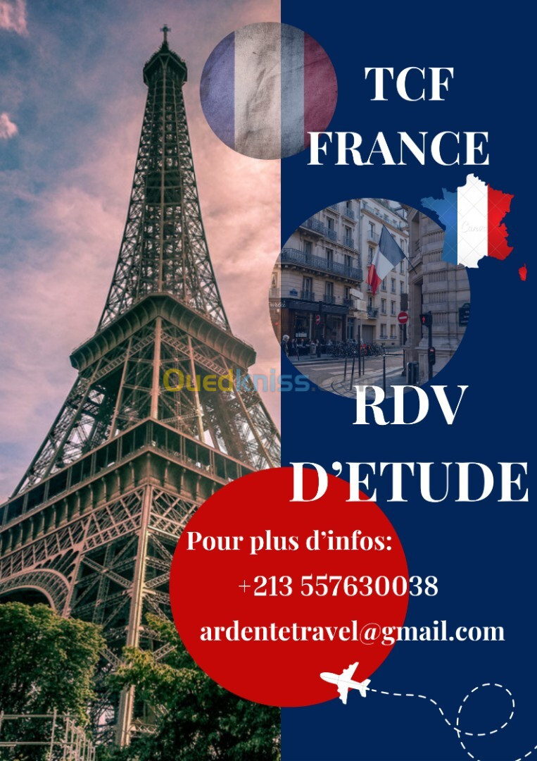 Traitement de Dossier d'Études en France et RDV TCF Disponibles !