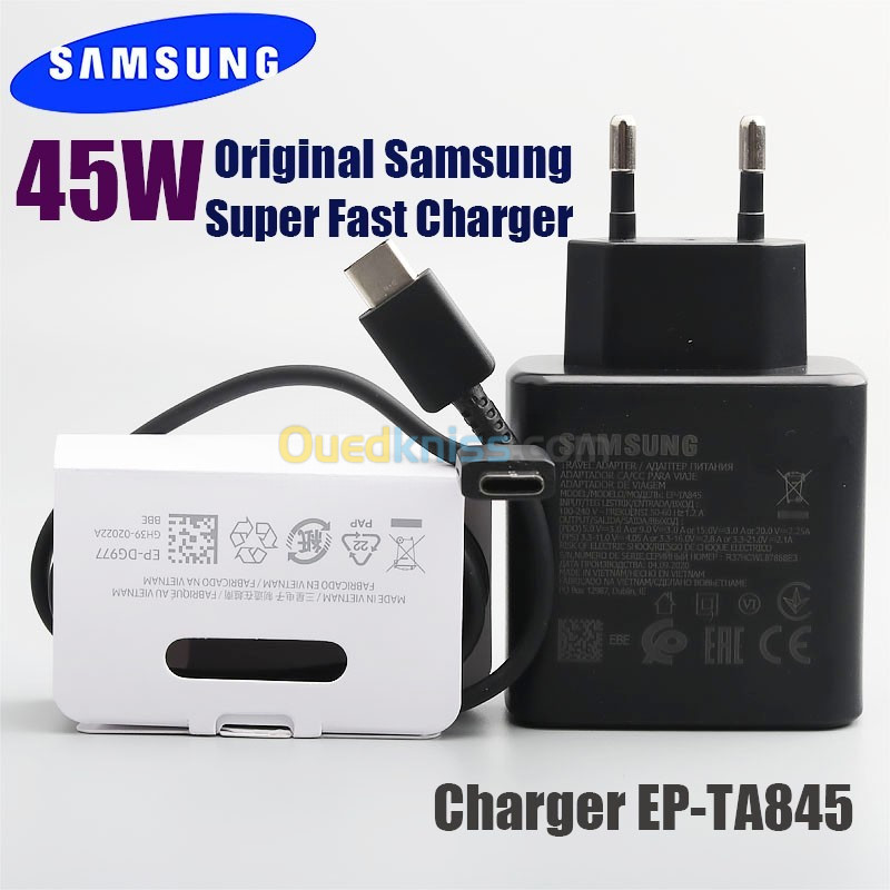Chargeurs,Chargeur rapide Super adaptatif d'origine Samsung 45W EP