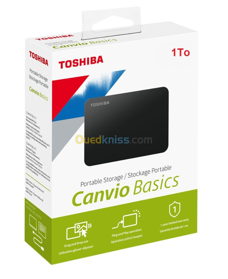 DISQUE DUR EXTERNE TOSHIBA 1TO USB 3.0