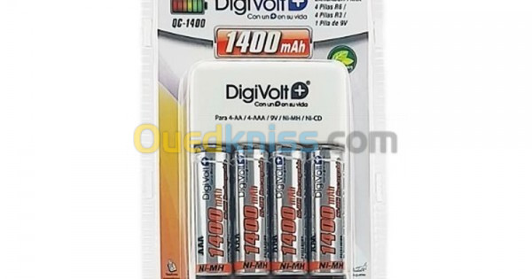 ChARGEUR PILLES  DIGIVOLT 4AA / 4AAA/9V NI-MH NI-CD 1400MAH 