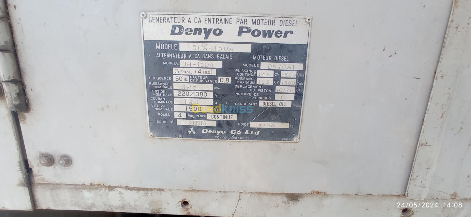 Groupe électrogène 125kva DENYO 