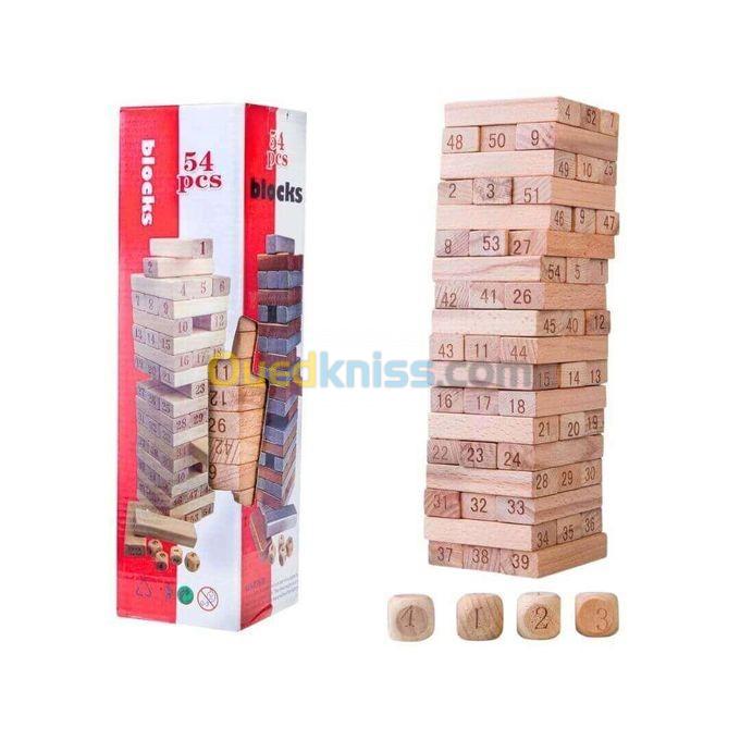 Jenga blocks en bois 54 pièces