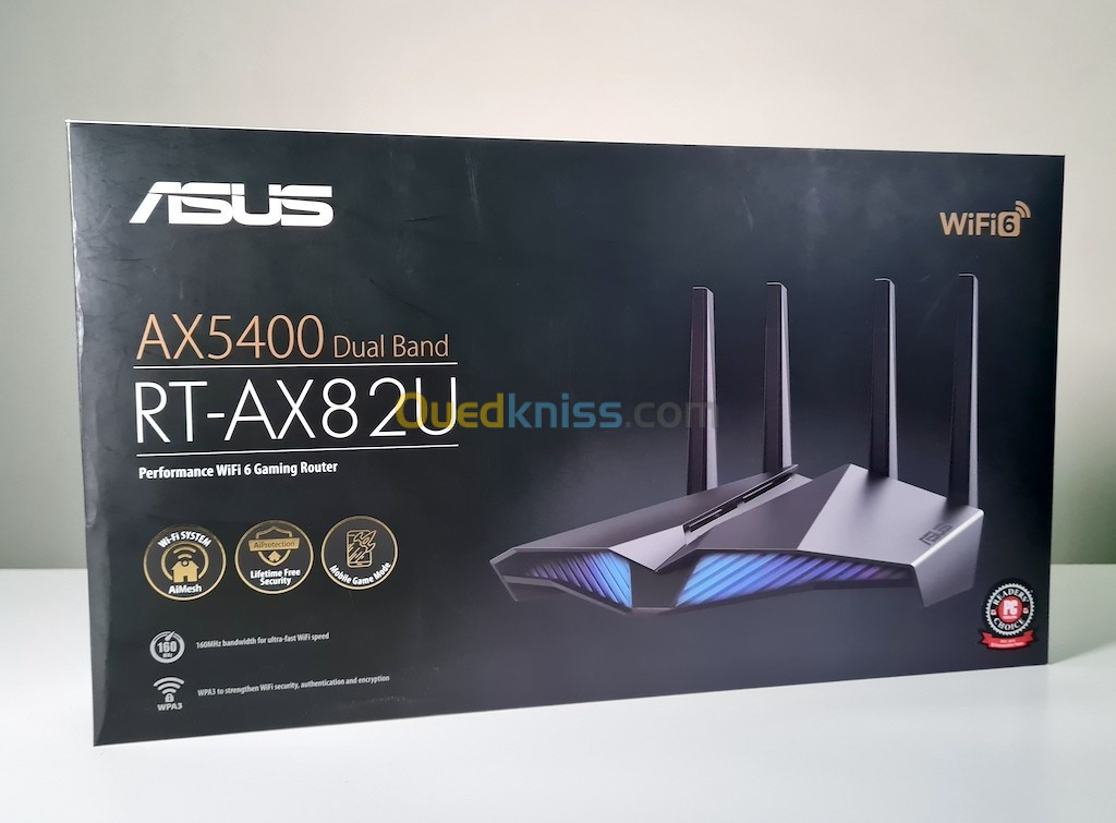 ASUS RT-AX82U Wifi 6 AX 5400 Router Gaming + Routeur pour Modem fibre  optique FTTH Haut de Gamme - Alger Algérie