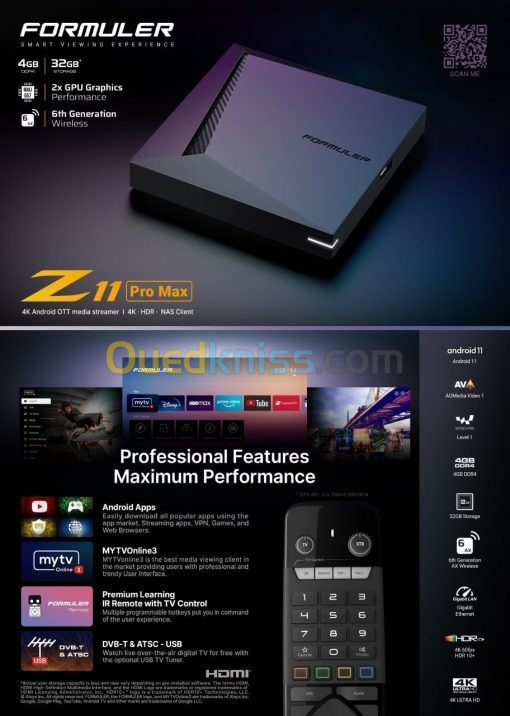 Acheter Formuler Z11 Pro MAX 4K Android OTT Media Streamer