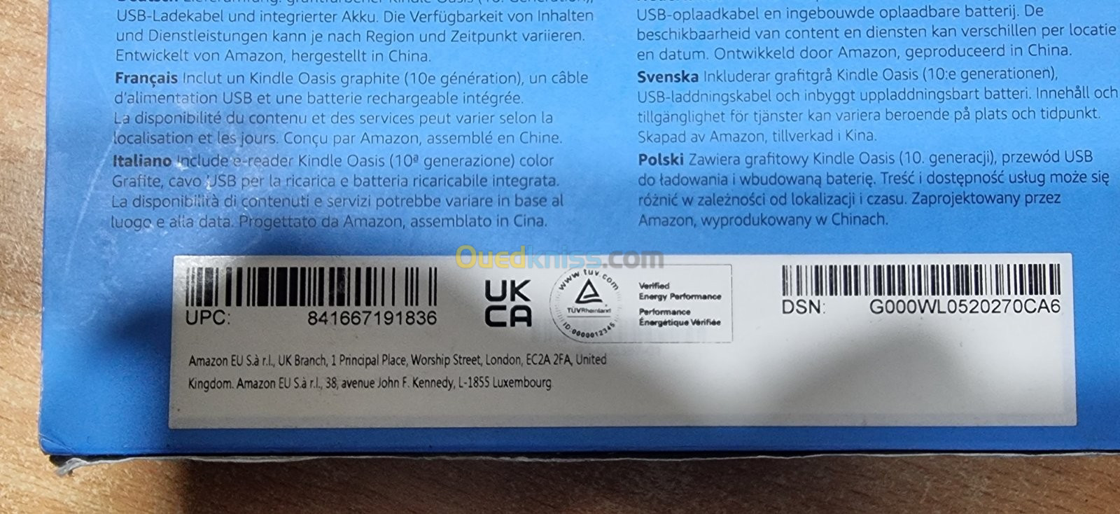 Kindle Oasis, Maintenant avec température d'éclairage ajustable, Résistant  à l'eau, 8 Go Wi-Fi, Graphite : : Appareils  et Accessoires