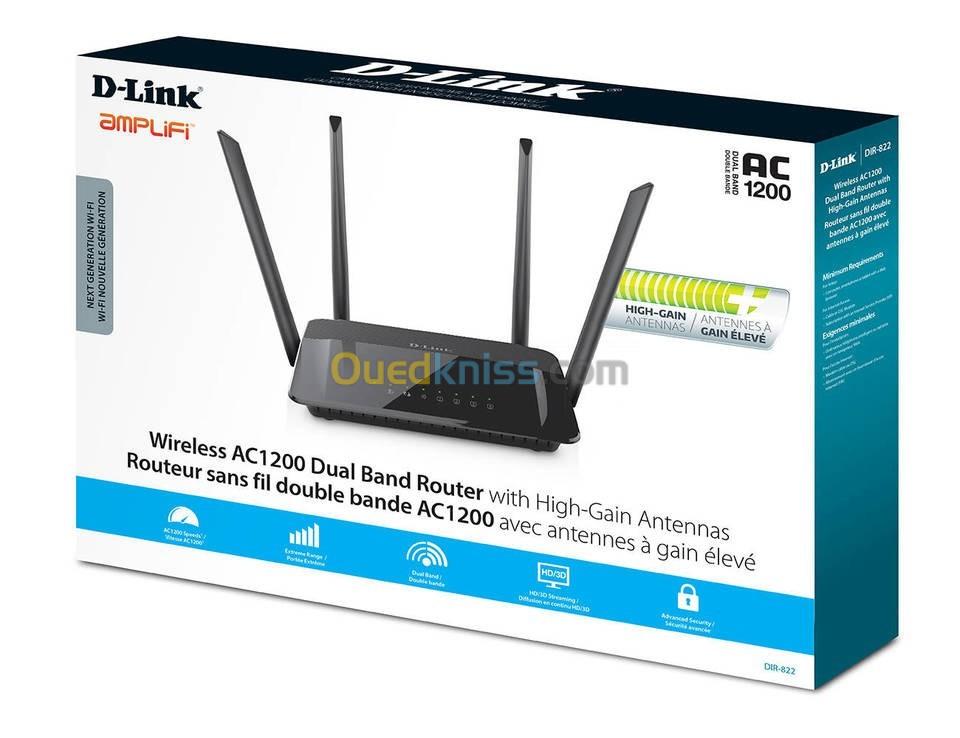 ROUTEUR WIFI AC1200 DIR-822 4X D-LINK