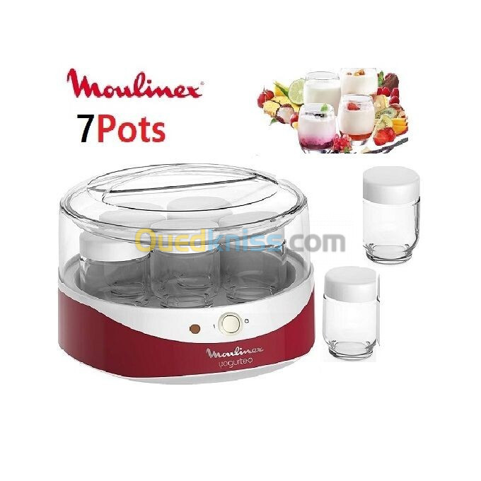 Moulinex Yaourtière 7 Pots Yogurteo -YG229510- Rouge et Blanc