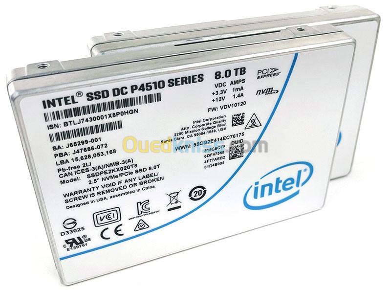 Disque Intel SAS NVME P4510 1T Enterprise pour serveur