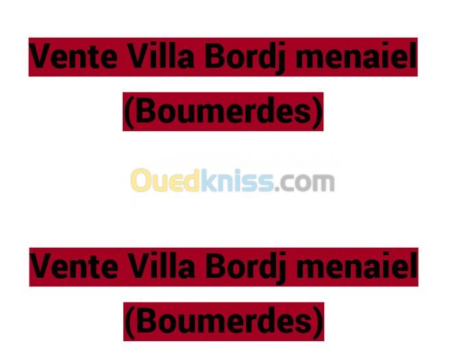 Vente Villa Boumerdes Bordj menaiel