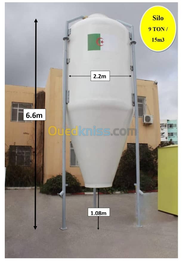 Silo en PRV résine - 9 Tonnes (15m3 )