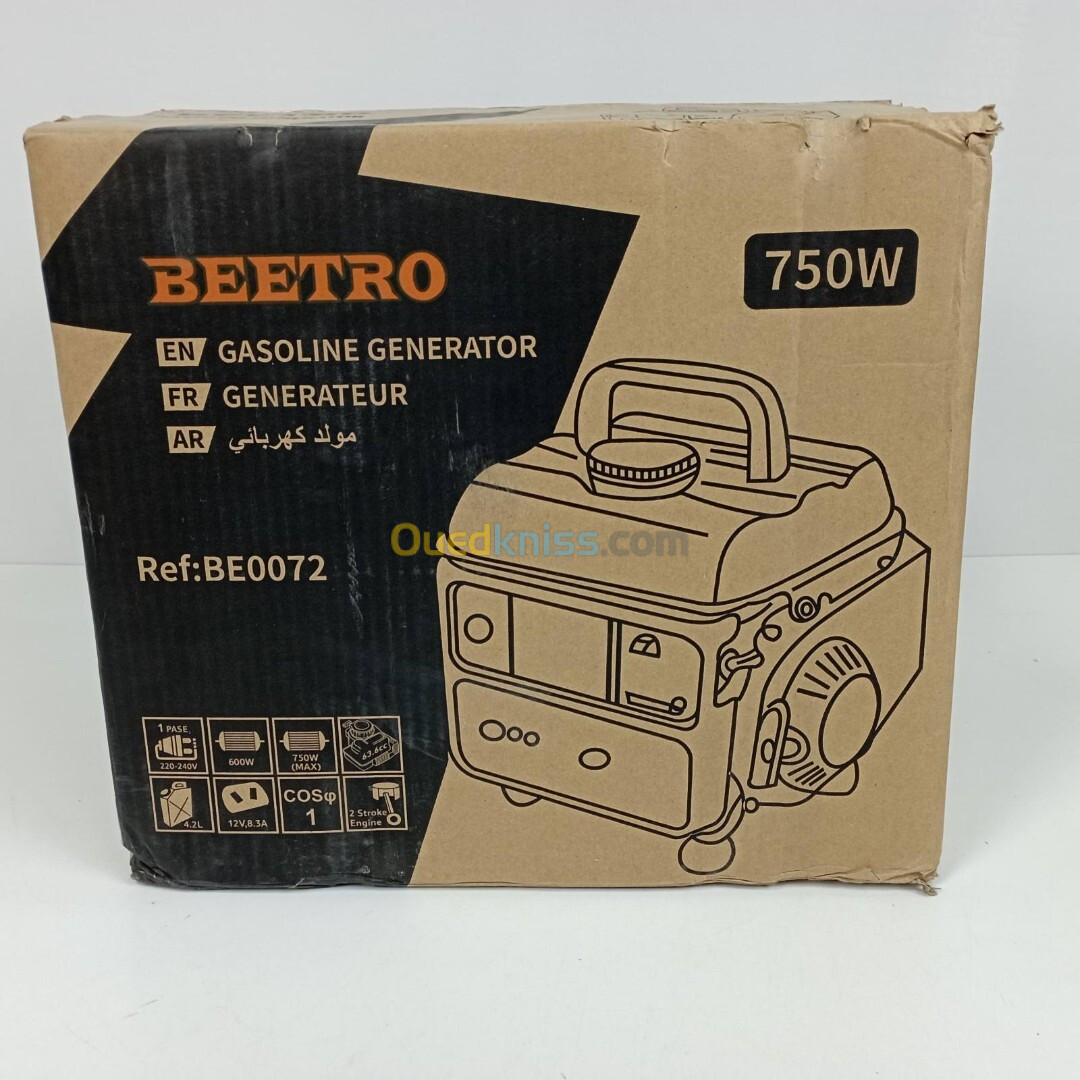 مولد كهربائي بالبنزين أصلي  BEETRO Générateur Electrique A Essence 750W BE0072