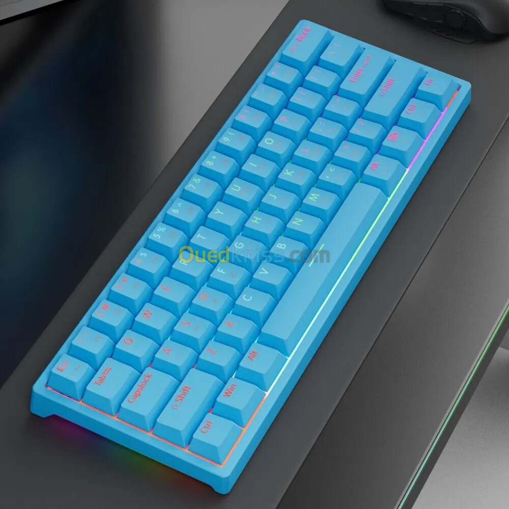 Mucai Mk61 Clavier Mécanique De 61 Touches Pour Jeux Esports Avec Connexion Usb-c RED SWITCH