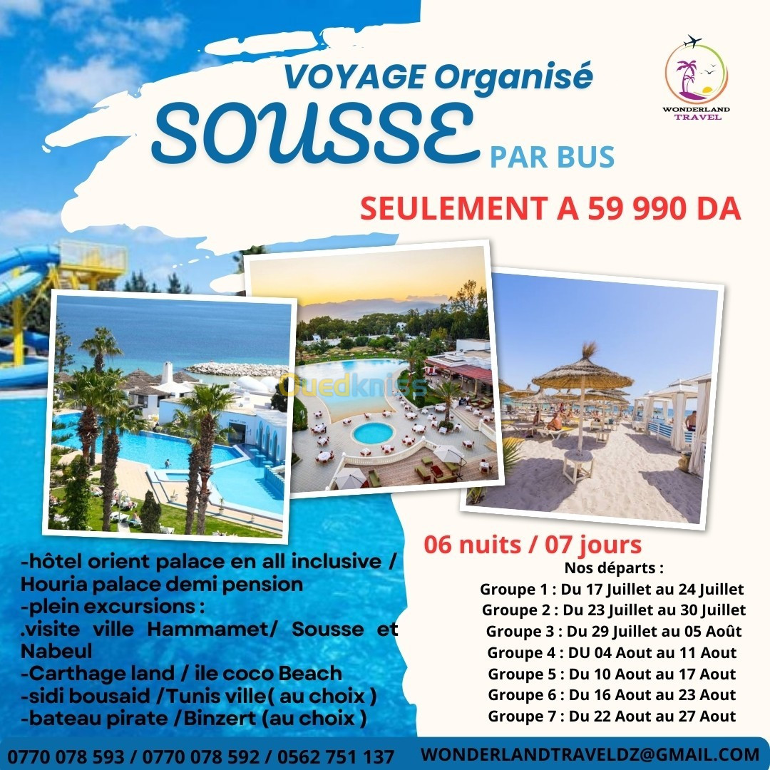 voyage organisé Sousse par bus 