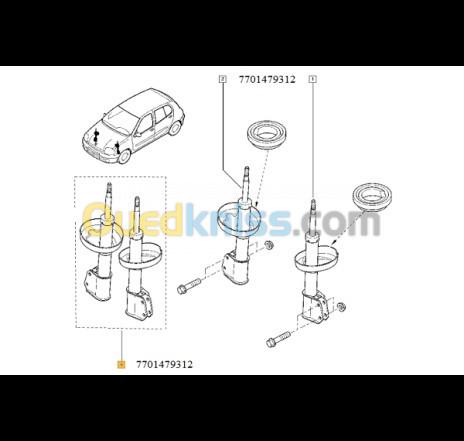 Amortisseur AV SYMBOL 1.4 X2