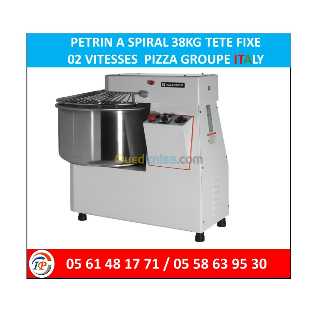 PETRIN A SPIRAL 38KG TETE FIXE  02 VITESSES  PIZZA GROUPE ITALY