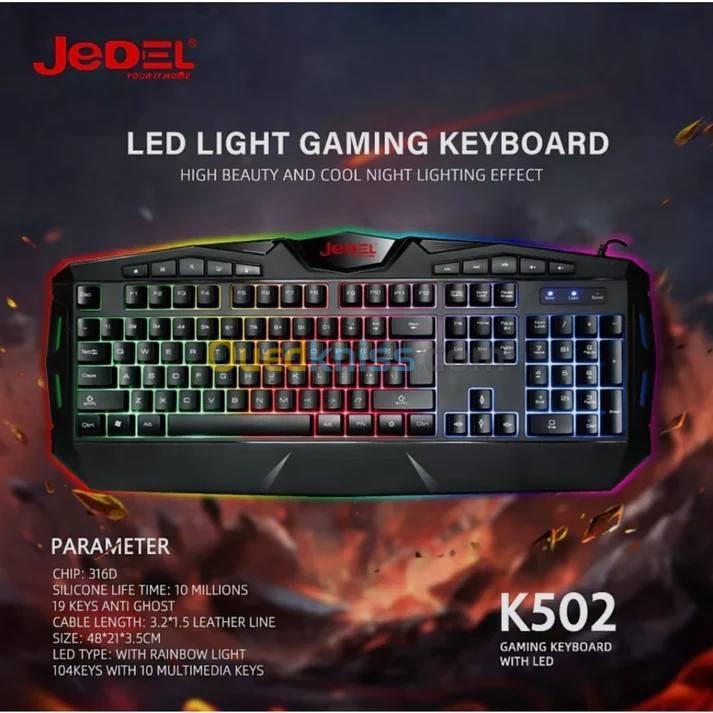 Clavier RGB de jeu JEDEL K502