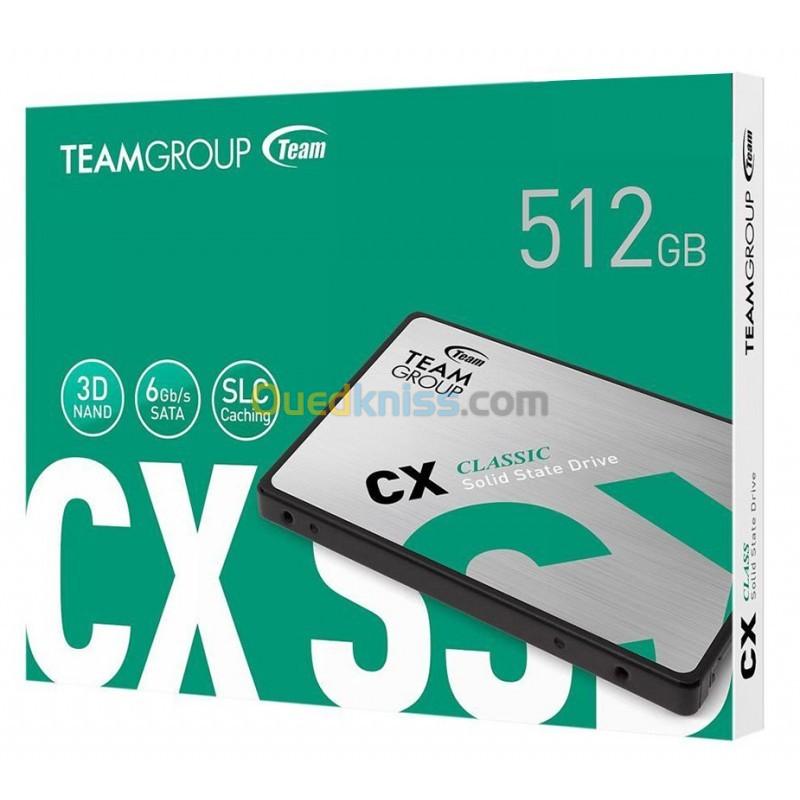 DISQUE SSD INTERNE TEAMGROUP CX2 512 GO 2.5 SATA III