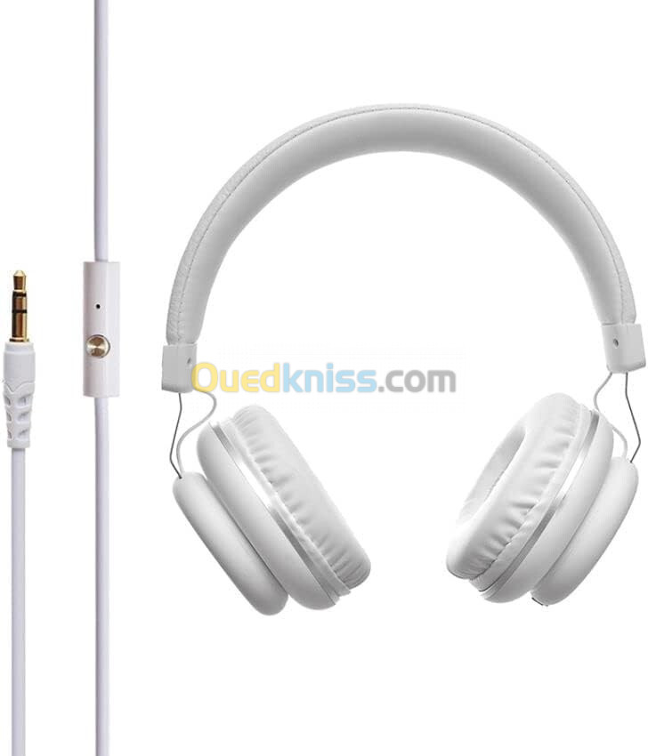 Casque filaire Havit H2263D, son stéréo pur de haute qualité, blanc