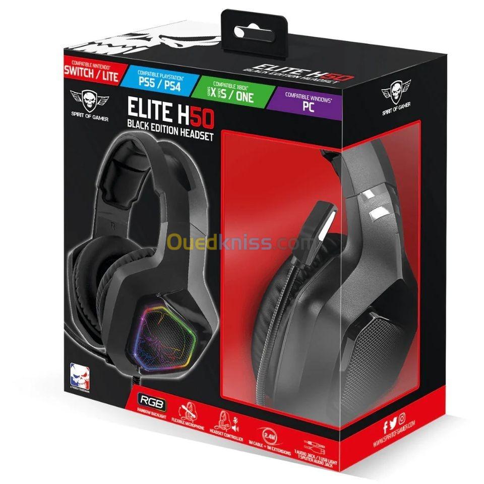 Casque avec fil Spirit_of_Gamer Elite-H50 Artic Edition/Black Edition