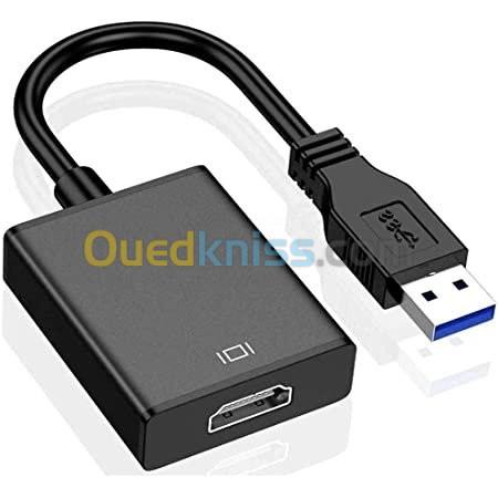 Adaptateur Usb3.0 vers Hdmi, pour connecter un ordinateur via USB à un téléviseur HD